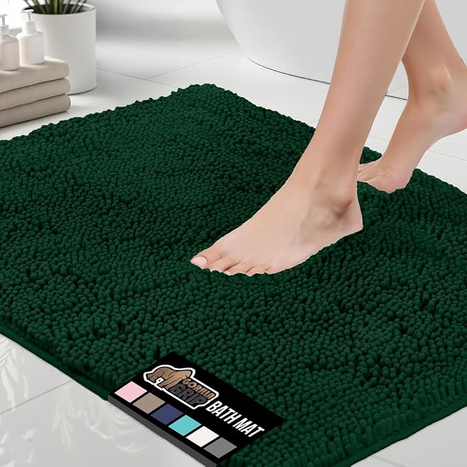 GORILLA GRIP Bath Rug Mat 44x26, Soft Absorbent Chenille, Quick Dry Microfiber by GorillaGrip