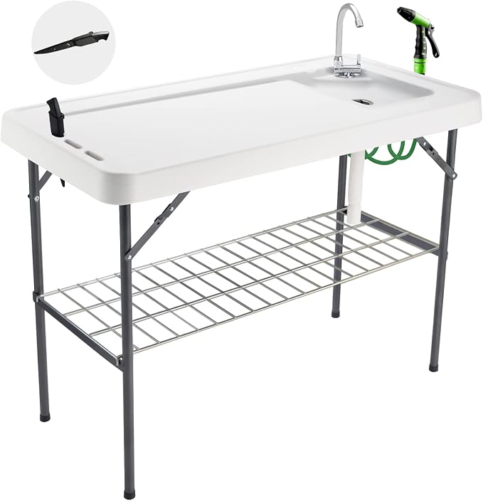 Folding Fish Cleaning Table Portable Camping Sink by Avocahom
