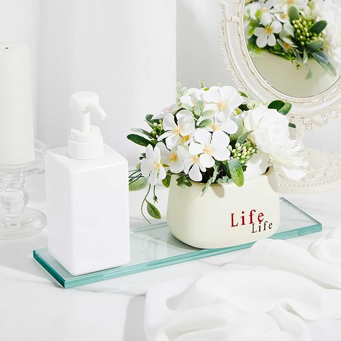 2 Pcs 13-5/8" X 4-1/4" X 3/8'' Thick Tempered Glass Shelf Clear Flat Polished - Image 2