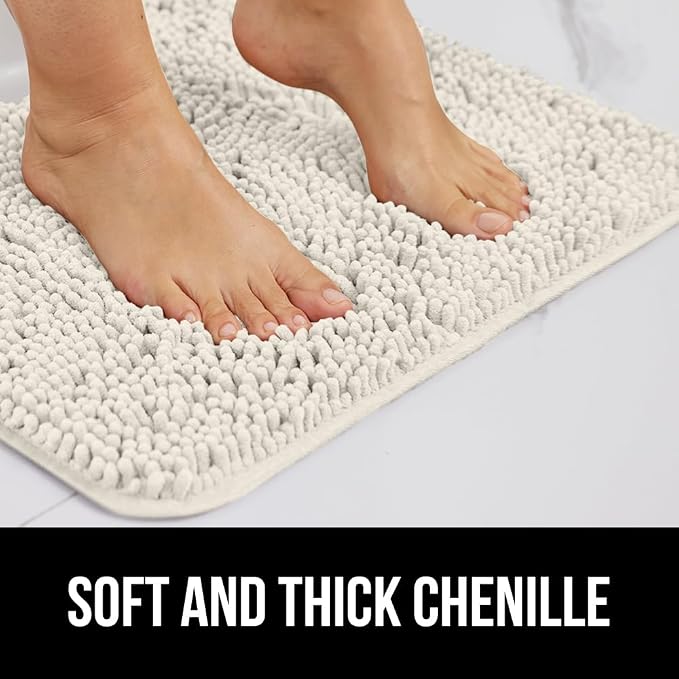 GORILLA GRIP Plush Absorbent Shaggy Chenille Bath Rug Mat - Image 4