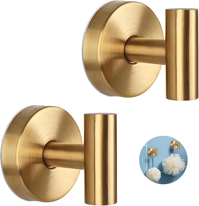 2 Pcs Suction Cup Hooks, Stainless Steel Removable Shower Towel Hook, No Drill by VEINARDYL