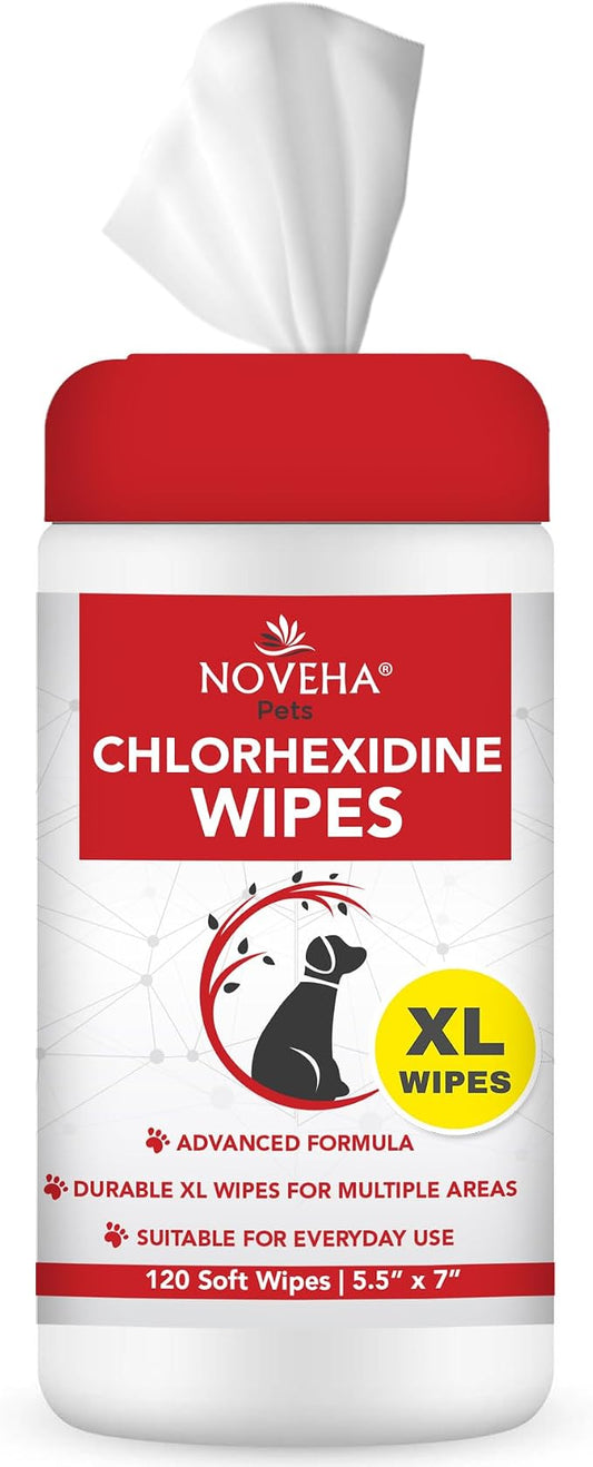 NOVEHA 120PCs XL Formulated Pet Wipes by NOVEHA