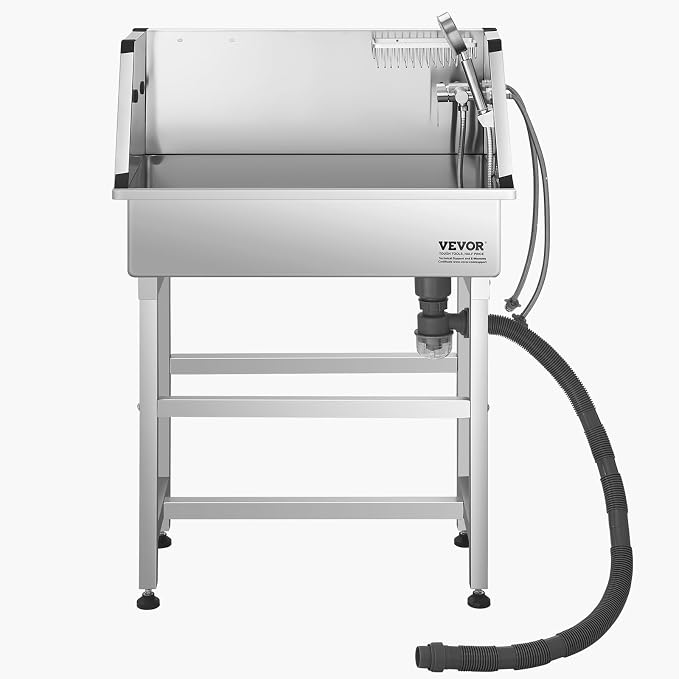 VEVOR Professional Dog Washing Station, 34 Inch Stainless Steel Pet Grooming Tub - Image 10