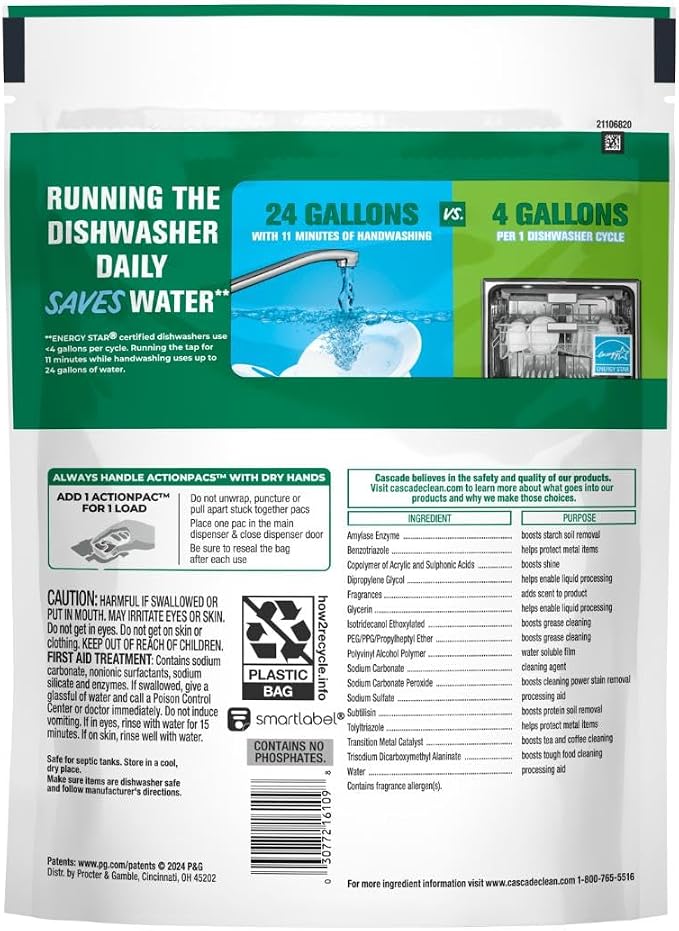 Cascade Free & Clear Dishwasher Pods, Dishwasher Detergent, Dish Detergent Soap - Image 11