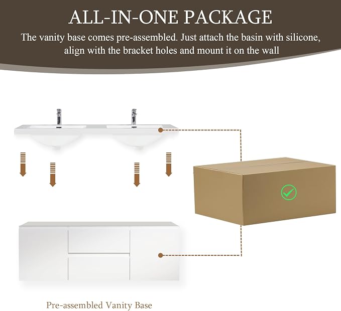 60 Inch Floating Bathroom Vanity - Image 5