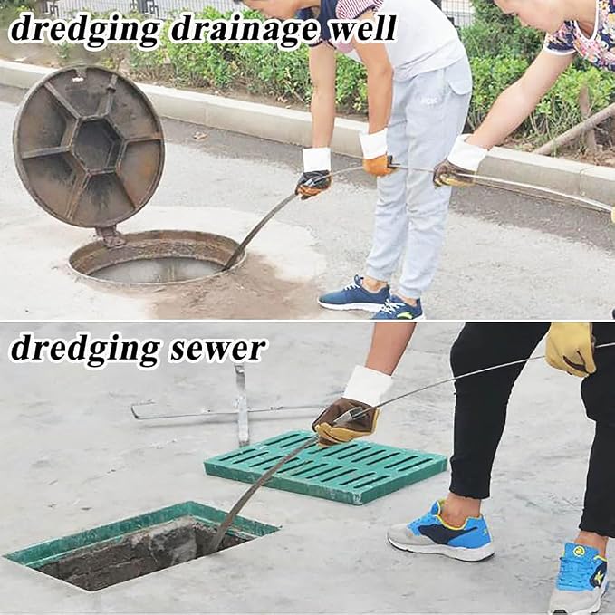 Heavy Duty Sewer Drain Snake for Outdoor, Length 30m/98.4ft, Width 2.5cm/1inch - Image 5