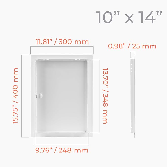 10 x 14 Inch White Rectangular Metal Plumbing Access Panel - Image 4