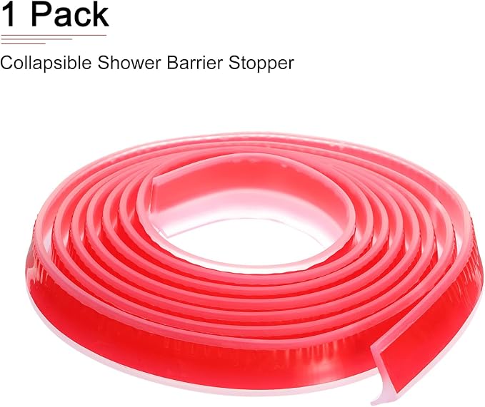 98"x0.8"x0.5" Collapsible Shower Barrier Stopper - Image 6