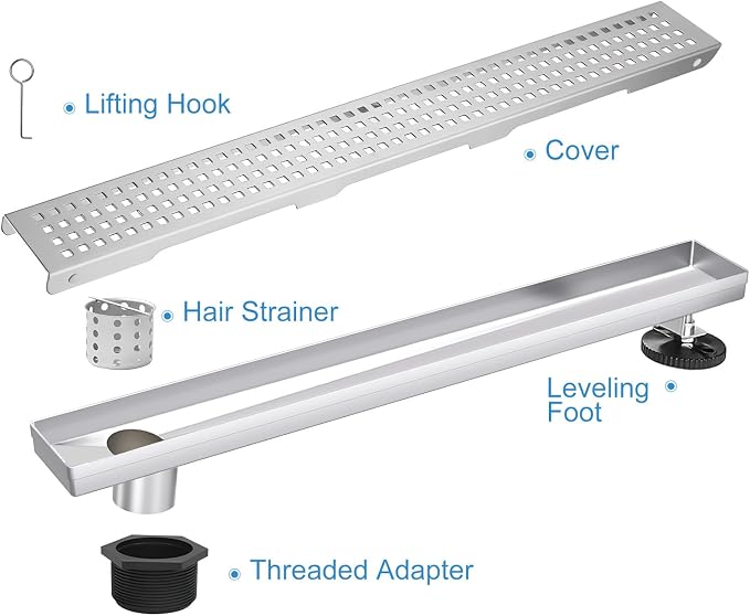 Offset Linear Shower Drain, Shower Drain 48 inch - Image 2