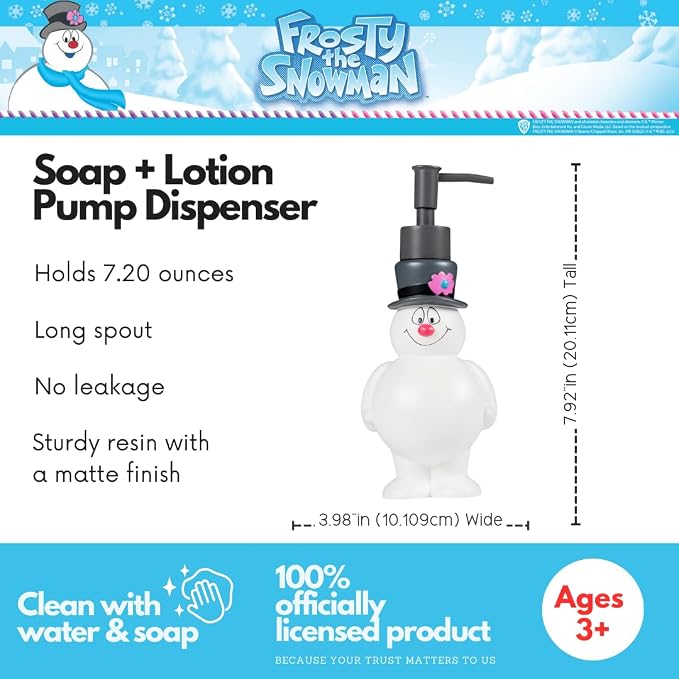 Frosty The Snowman Holiday Christmas Soap/Lotion/Hand Sanitizer Resin Pump - Image 2