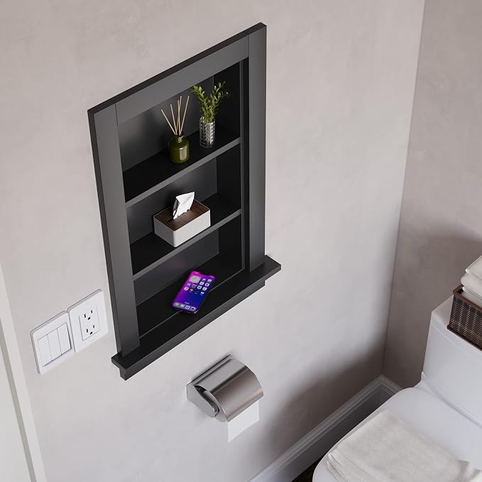 Wood Recessed Wall Niche, Wooden Medicine Cabinet - Image 7