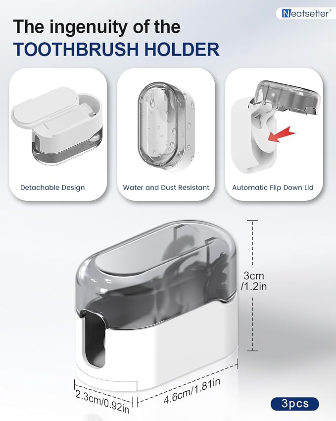 Toothbrush Holder with Auto-Close Cover – Waterproof, Dust-Proof Tooth Brush - Image 5