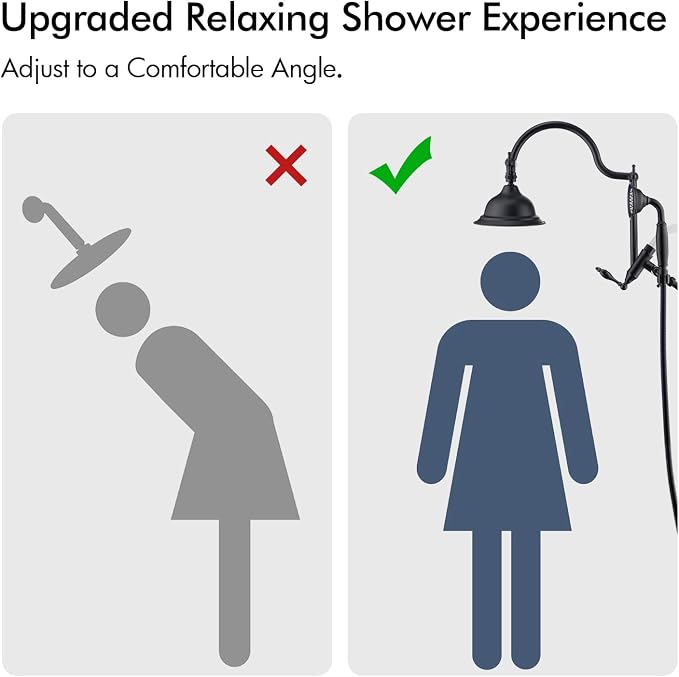 Bagnolux Solid Brass 6" High Pressure Black Rain Shower Head - Image 11