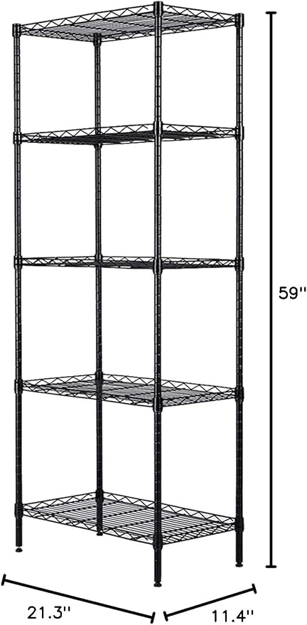 BNSPLY 5 Tier Wire Shelving Unit, Adjustable Wire Rack Shelving, Changeable - Image 2