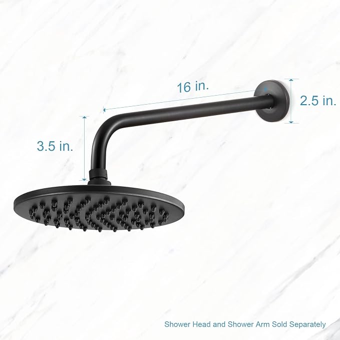 OFFO Shower Arm with Flange, 16 in Oil Rubbed Bronze Wall Mount Replacement - Image 5
