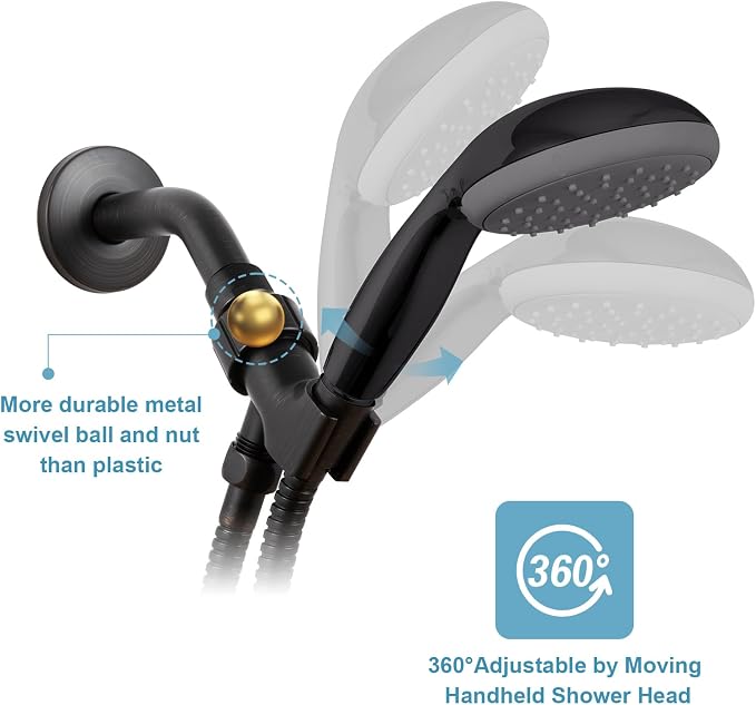 OFFO Shower Head Holder with Solid Metal Ball - Image 2