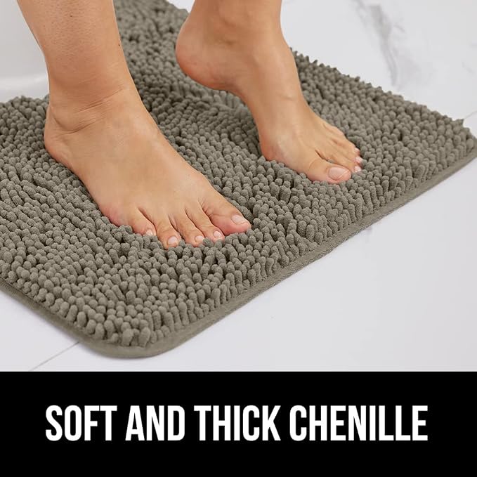 GORILLA GRIP Bath Rug Mat 36x24, Thick Soft Absorbent Chenille, Quick Dry - Image 3