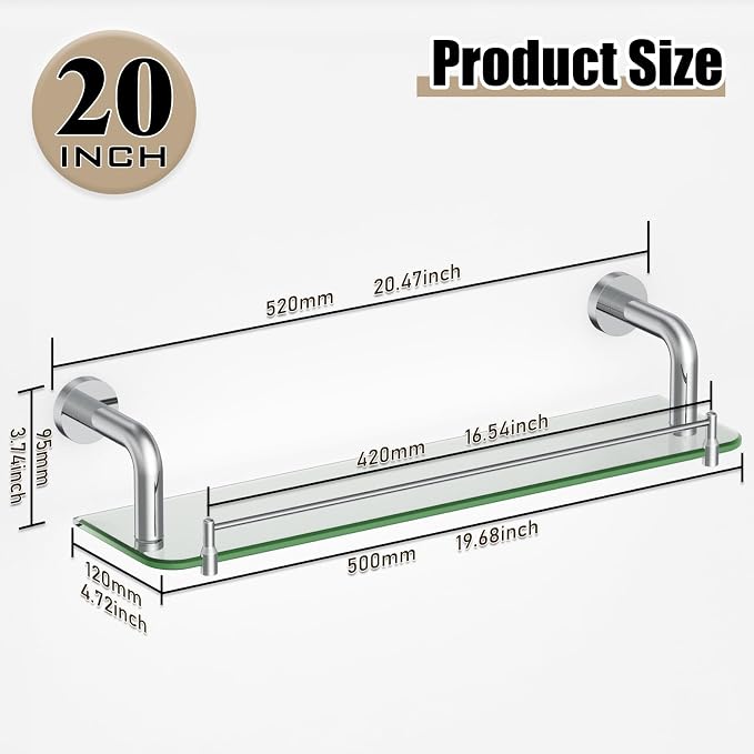 Floating Glass Shelves for Bathroom - Image 2