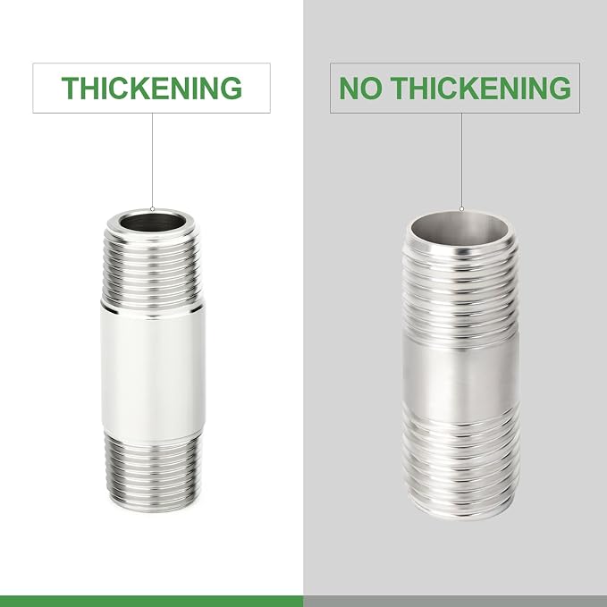 TAISHER 2PCS Stainless Steel Pipe Fittings, 3/8" NPT Male x 3/8" NPT Male - Image 3