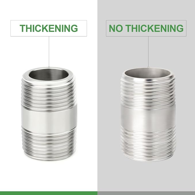 TAISHER 2PCS Stainless Steel Pipe Fittings, 3/4" NPT Male x 3/4" NPT Male - Image 3