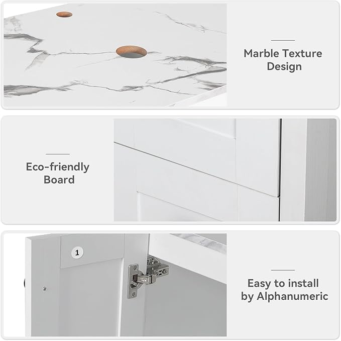 32 Inch White Bathroom Vanity - Image 3