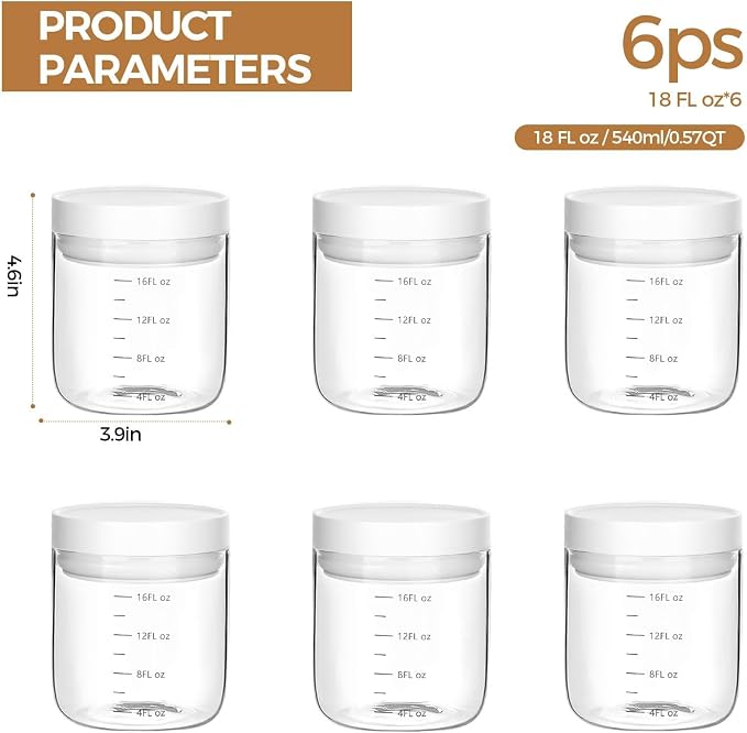 Danbark Set of 6 18oz Airtight Glass Storage Canisters - Image 2