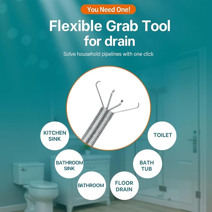 Drain Snake, Toilet Serpentine Drainage Blocker - Image 6