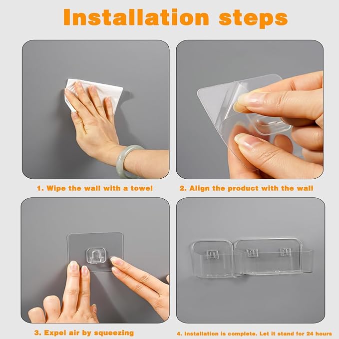2pcs Adhesive Wall Mount Organizer Box, Acrylic Shelves - Image 8
