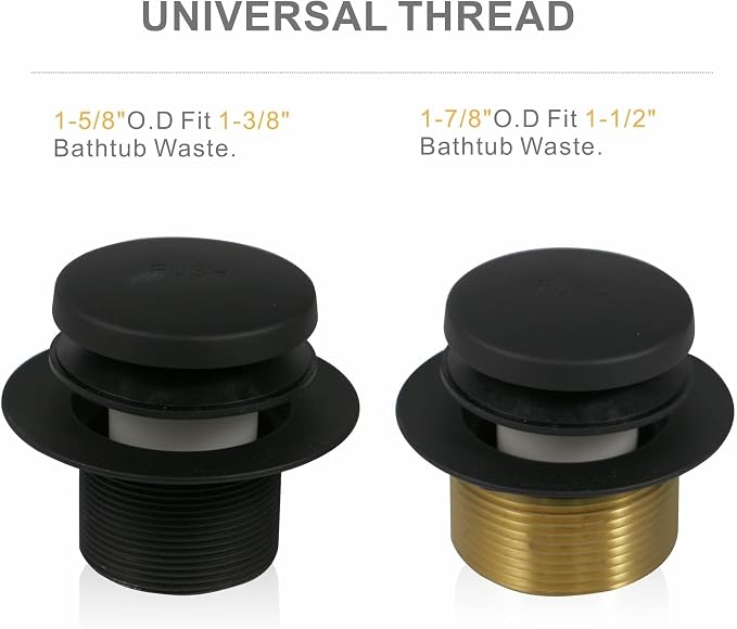 Tub Drain Black Tip Toe Bathtub Drain Conversion Kit Assembly, Replacement Bath - Image 4