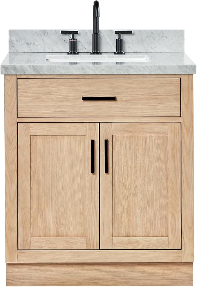ARIEL Hepburn 31" Inch Oak Single Bathroom Vanity by Ariel