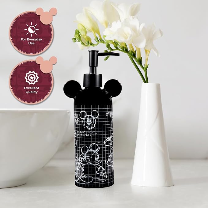 Disney Mickey Mouse Ceramic Soap Dispenser – Black Hand Soap Dispenser or - Image 3