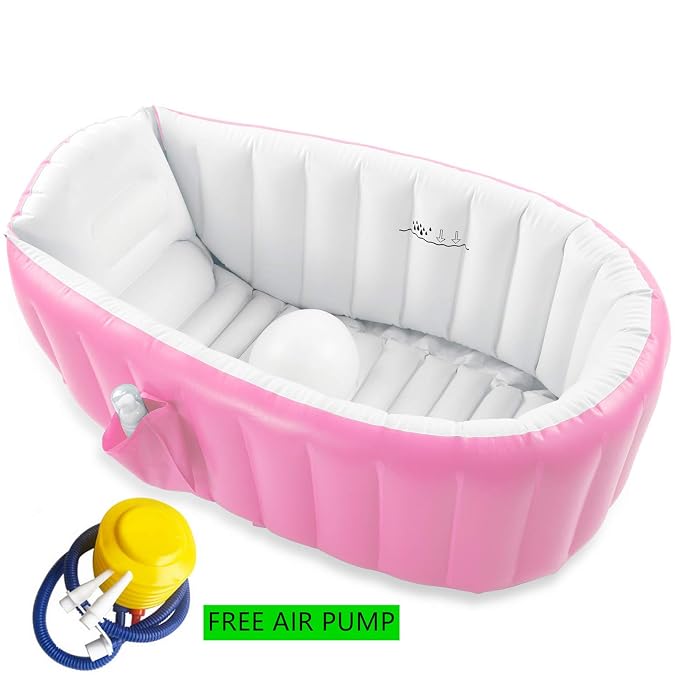 Inflatable Baby Bathtub, Portable Infant Toddler Bathing Tub Non Slip Travel - Image 5