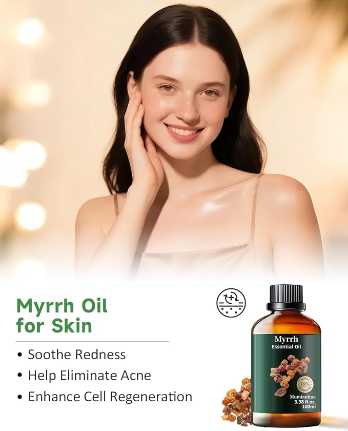 Pure Myrrh Essential Oil, Mumianhua Therapeutic Grade Natural Myrrh Oil - Image 3