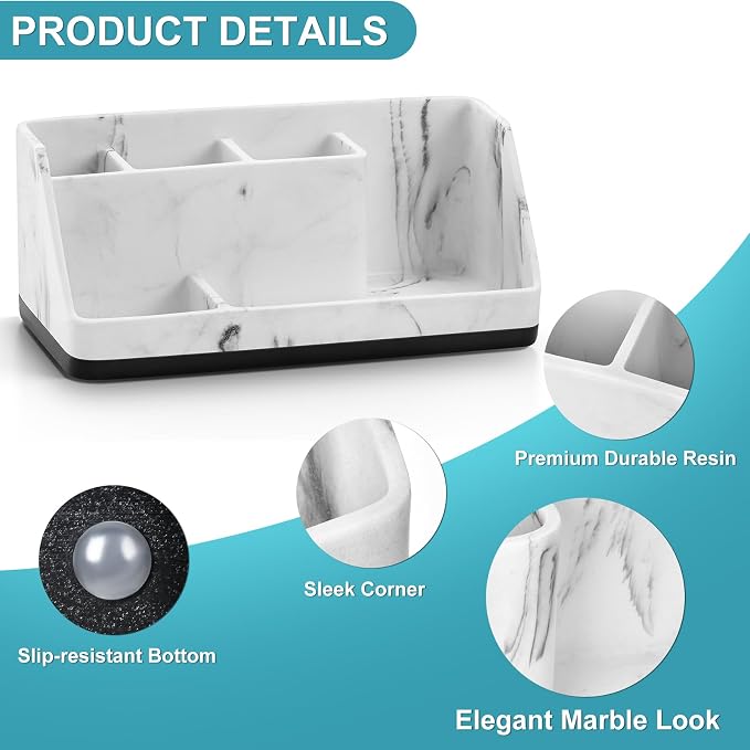 VITVITI Toothbrush Holder for Bathroom, Resin Bathroom Organizer Countertop Sink - Image 4