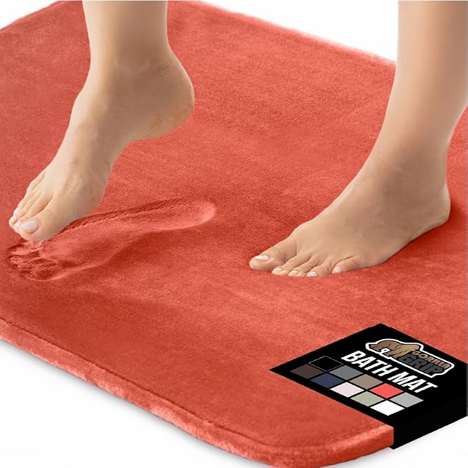 GORILLA GRIP Memory Foam Bath Mat, Soft Absorbent Velvet Bathroom Mats by GorillaGrip