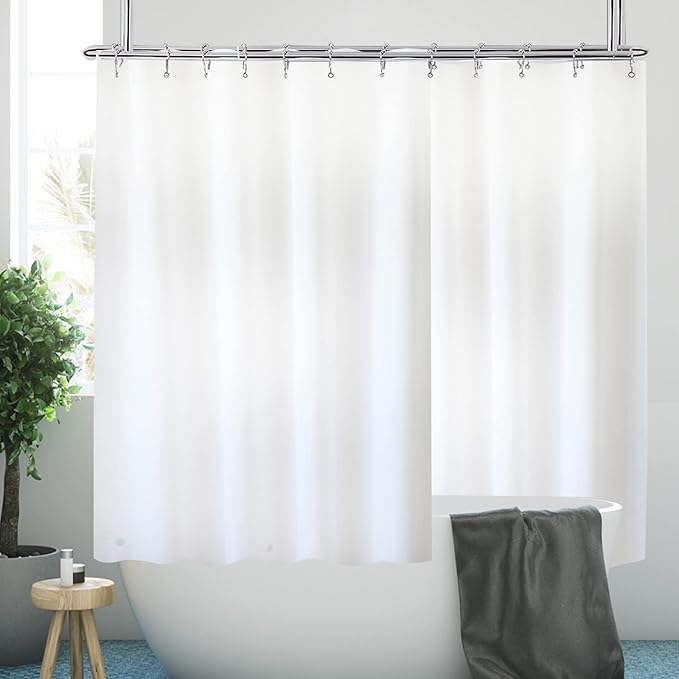 YISURE White Clawfoot Tub Shower Curtain Liner 180x65 Inch, 360 Shower Curtain - Image 2