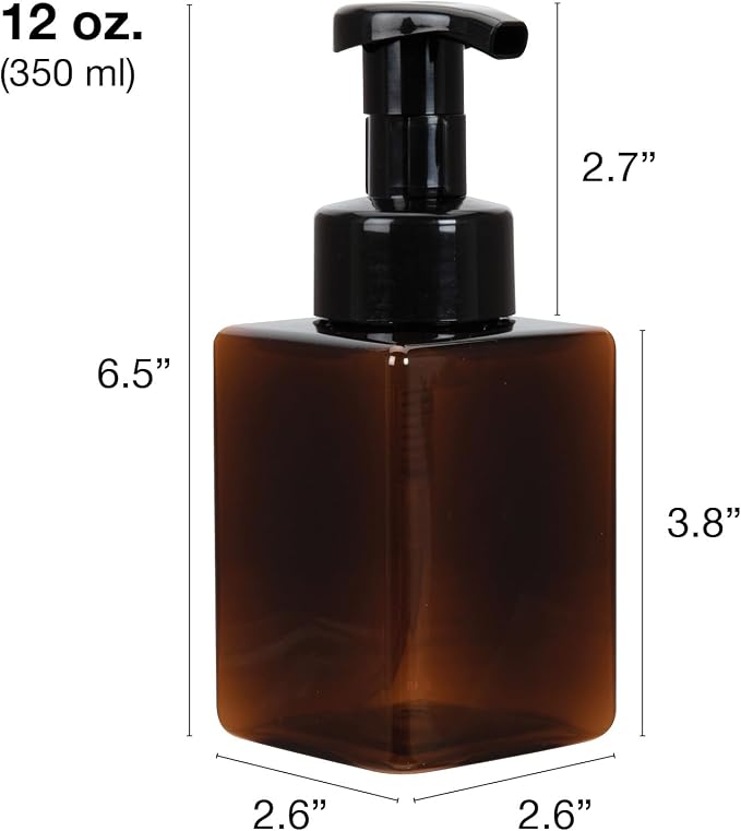 Ginger Lily Farms Foaming Soap Dispenser, Refillable Plastic Pump Bottles - Image 2