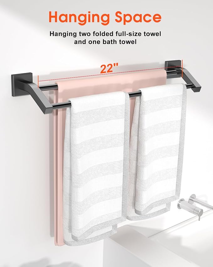 Alise Bath Double Towel Bars, Towel Holder Towel Racks - Image 4