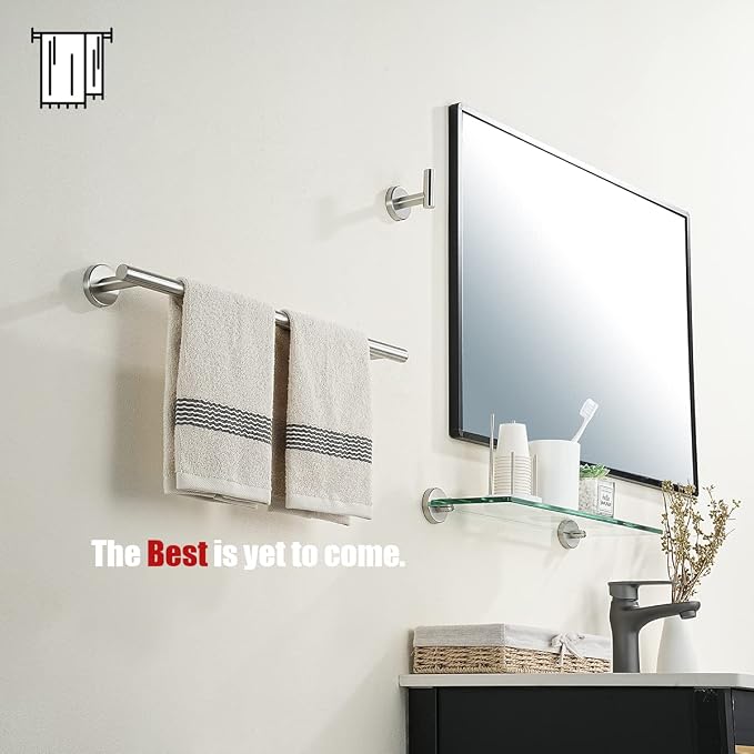JQK Towel Bar Brushed Steel, 19 Inch 304 Stainless Steel Thicken 0.8mm Towel - Image 4