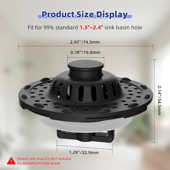 Metal 2 Pack Bathtub Drain Stopper - Image 9