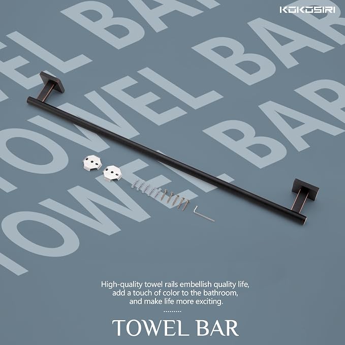 KOKOSIRI Bathroom Towel Bar 32'' Towel Holder - Image 7