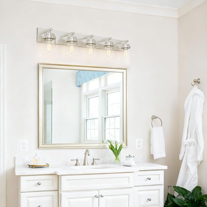 IZORRO Bathroom Vanity Light Fixture, 5-Light 36 Inch Brushed Nickel Bathroom - Image 7