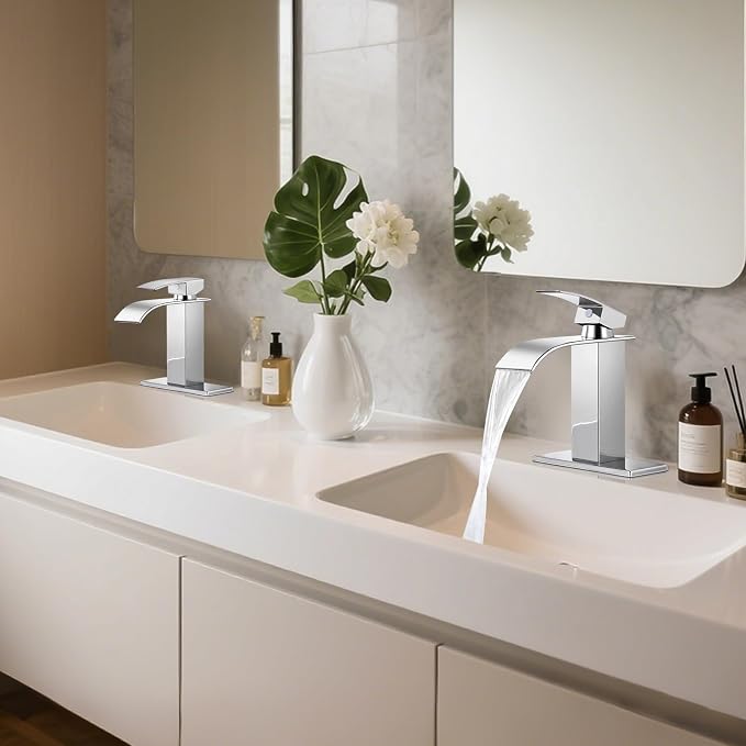 Bathroom Faucets Chrome Waterfall Bathroom Sink Faucet Modern Single Handle - Image 7