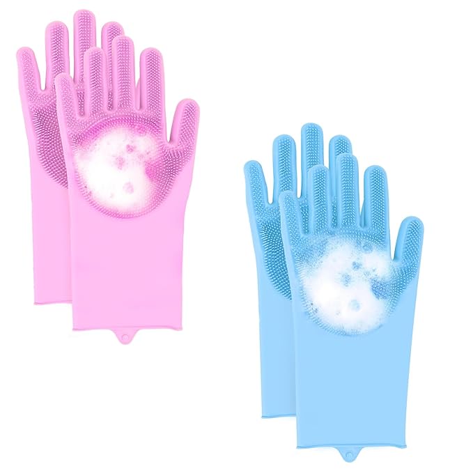 2-Pair Pet Hair Remover Glove for Dogs and Cats Washing, & Deshedding – by Unknown