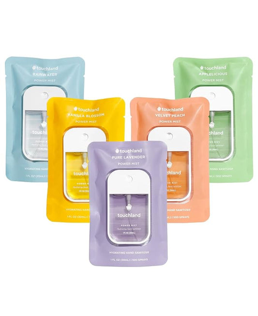 Touchland Hydrating Hand Sanitizer Spray, BLOSSOM 5 Set, 1 FL. OZ. Travel Size by Touchland