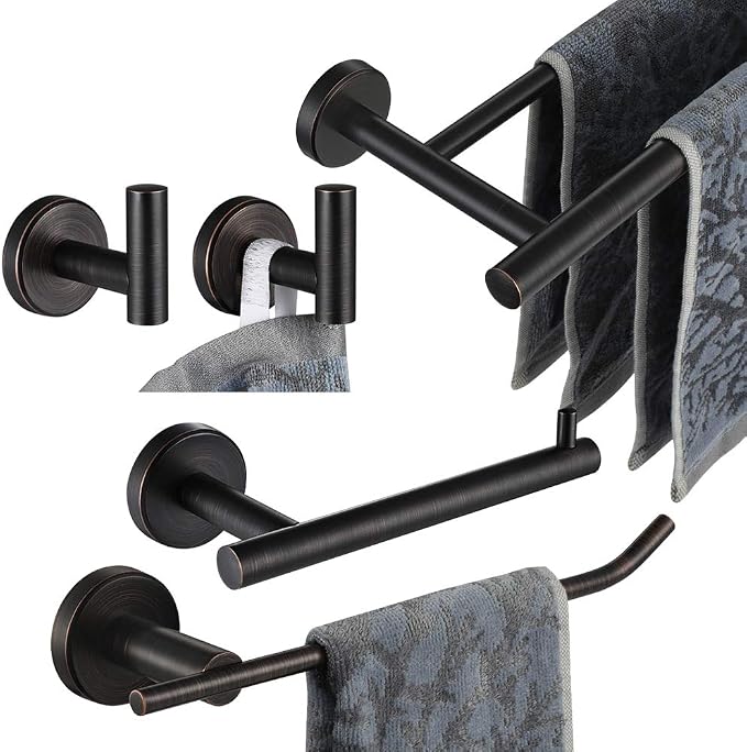 JQK Bathroom Hardware Set Oil Rubbed Bronze, 5-Piece Bath Accessories Set Wall by Homeimprovement