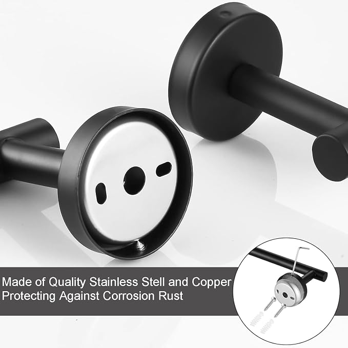 Bathroom Hardware Set Matte Black, 10 Pieces Bathroom Accessories Set Includes - Image 4