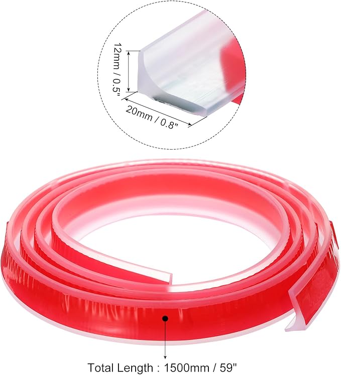 uxcell 59 Inch Collapsible Shower Barrier Stopper Water Splash Guard Blocker - Image 2
