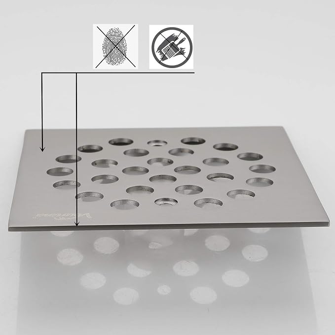 Square 4-1/4 inch Screw-in Shower Floor Drain Grate Strainer - Image 5