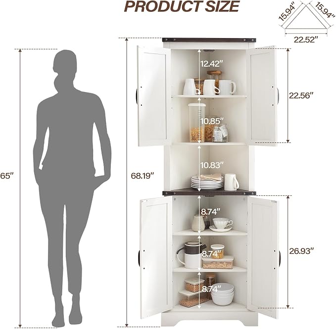 Tall Farmhouse Corner Cabinet - Image 2
